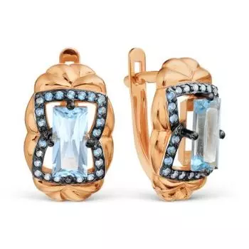 Серьги с топазами и фианитами Линии Любви