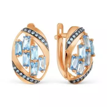 Серьги с топазами и фианитами Линии Любви