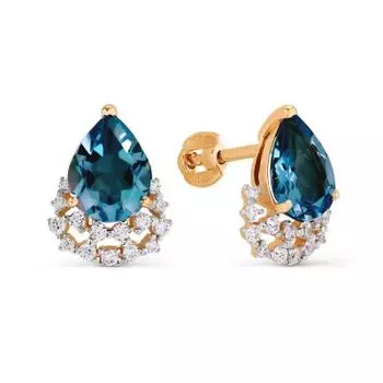 Серьги с топазами и фианитами Линии Любви