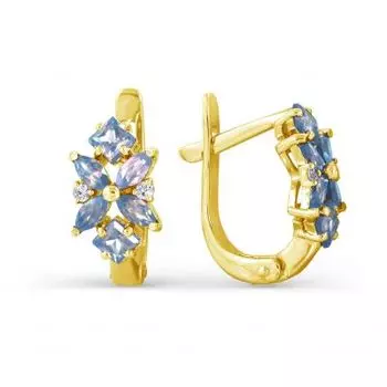 Серьги с топазами и фианитами Линии Любви