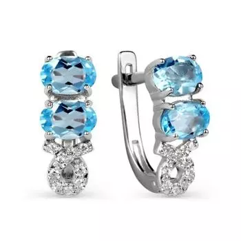 Серьги с топазами и фианитами Линии Любви