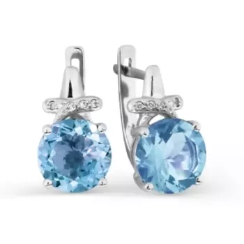 Серьги с топазами и фианитами Линии Любви