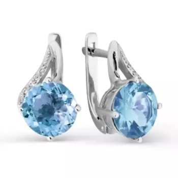 Серьги с топазами и фианитами Линии Любви