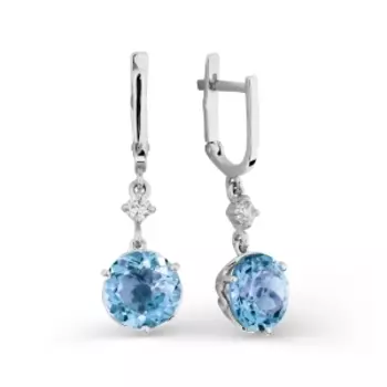 Серьги с топазами и фианитами Линии Любви