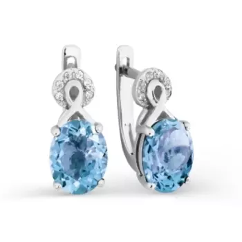 Серьги с топазами и фианитами Линии Любви