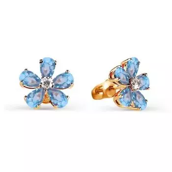 Серьги с топазами и фианитами Линии Любви