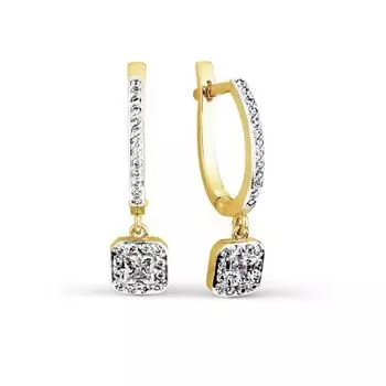 Серьги с топазами и фианитами Линии Любви