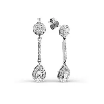 Серьги с топазами и фианитами Линии Любви