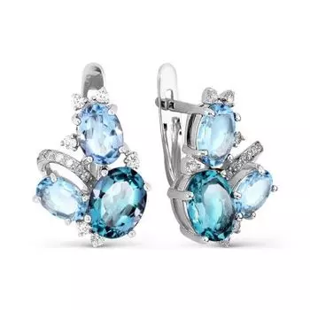 Серьги с топазами и фианитами Линии Любви