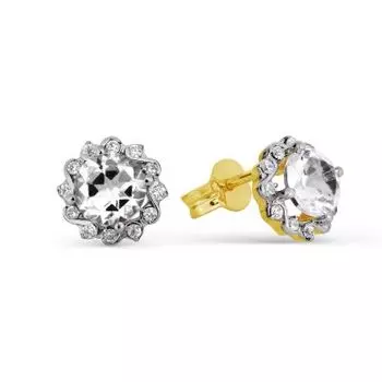 Серьги с топазами и фианитами Линии Любви