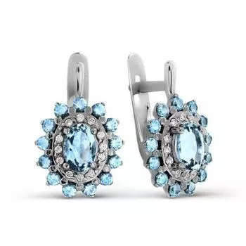 Серьги с топазами и фианитами Линии Любви