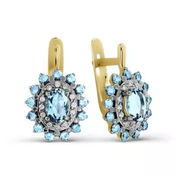 Серьги с топазами и фианитами Линии Любви