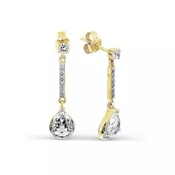 Серьги с топазами и фианитами Линии Любви