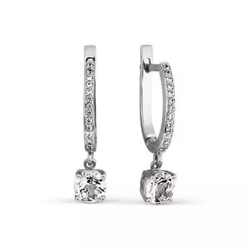 Серьги с топазами и фианитами Линии Любви