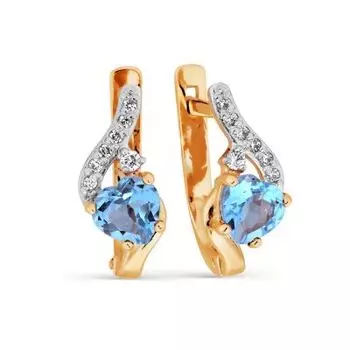 Серьги с топазами и фианитами Линии Любви