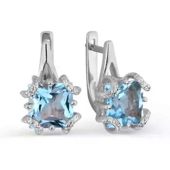 Серьги с топазами и фианитами Линии Любви