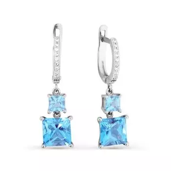 Серьги с топазами и фианитами Линии Любви