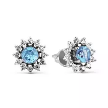 Серьги с топазами и фианитами Линии Любви