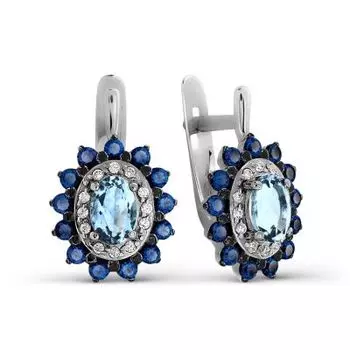 Серьги с топазами и фианитами Линии Любви