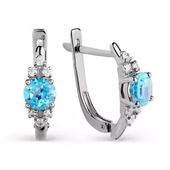 Серьги с топазами и фианитами Линии Любви