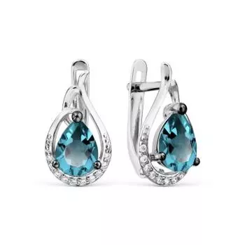Серьги с топазами и фианитами Линии Любви