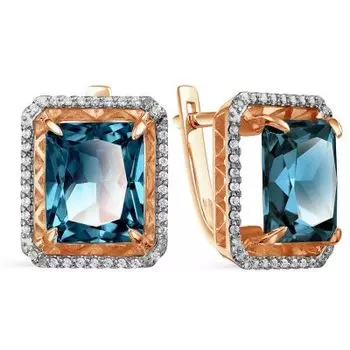 Серьги с топазами и фианитами Линии Любви