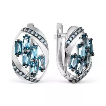 Серьги с топазами и фианитами Линии Любви