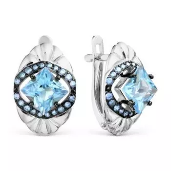 Серьги с топазами и фианитами Линии Любви