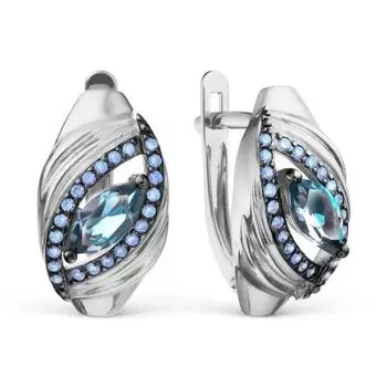 Серьги с топазами и фианитами Линии Любви