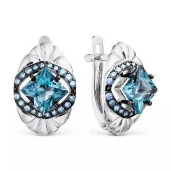 Серьги с топазами и фианитами Линии Любви