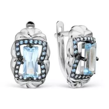 Серьги с топазами и фианитами Линии Любви