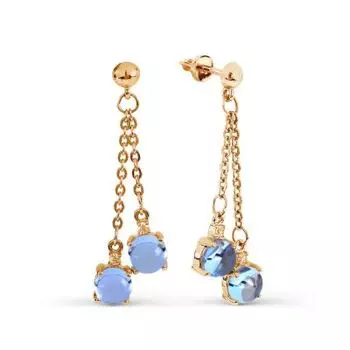 Серьги с топазами и фианитами Линии Любви