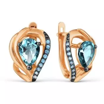 Серьги с топазами и фианитами Линии Любви