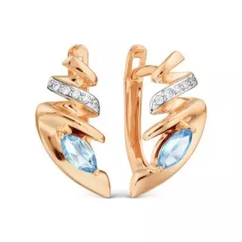 Серьги с топазами и фианитами Линии Любви