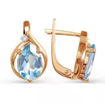Серьги с топазами и фианитами Линии Любви