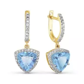 Серьги с топазами и фианитами Линии Любви