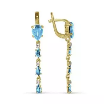 Серьги с топазами и фианитами Линии Любви