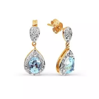 Серьги с топазами и фианитами Линии Любви