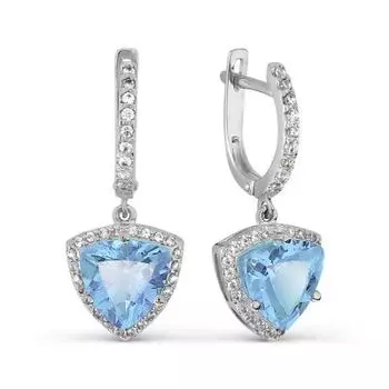 Серьги с топазами и фианитами Линии Любви