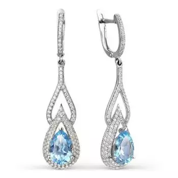 Серьги с топазами и фианитами Линии Любви