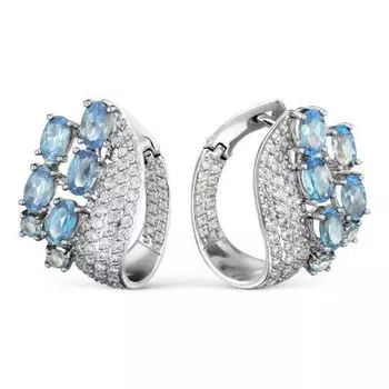 Серьги с топазами и фианитами Линии Любви