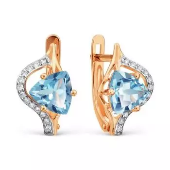 Серьги с топазами и фианитами Линии Любви