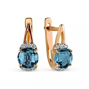 Серьги с топазами и фианитами Линии Любви