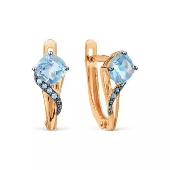 Серьги с топазами и фианитами Линии Любви