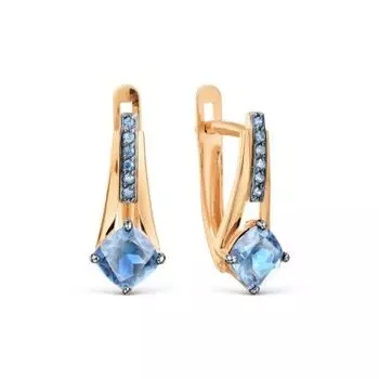 Серьги с топазами и фианитами Линии Любви