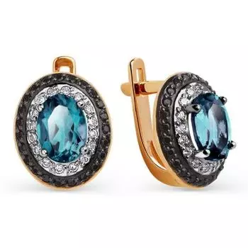 Серьги с топазами и фианитами Линии Любви