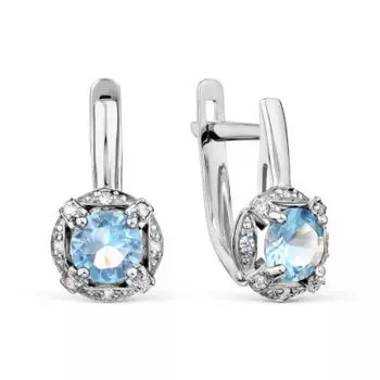 Серьги с топазами и фианитами Линии Любви