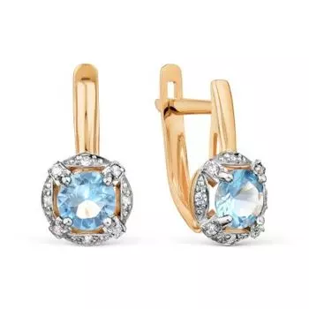 Серьги с топазами и фианитами Линии Любви