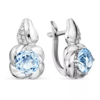 Серьги с топазами и фианитами Линии Любви