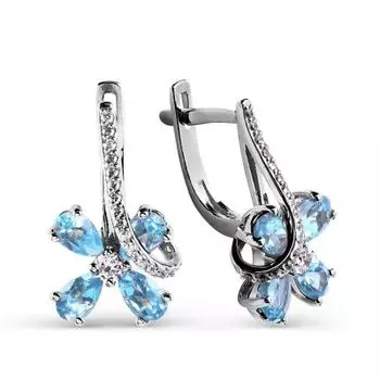 Серьги с топазами и фианитами Линии Любви